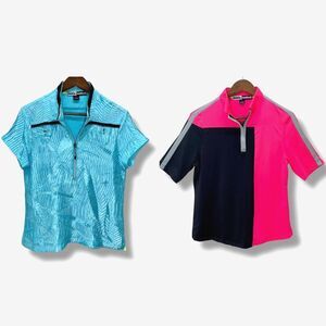 Jamie Sadock Lot of 2 Womens Small Polo Tops Vtg Golf Pickleball Tennis Cycling